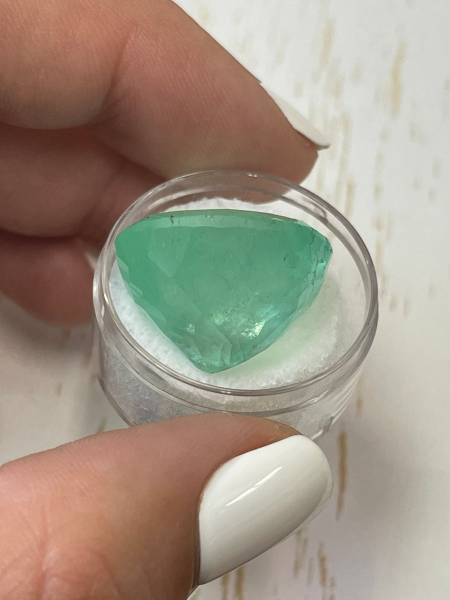 Massive 34.96 Carat Oval Colombian Emerald - Earthy Green Gemstone
