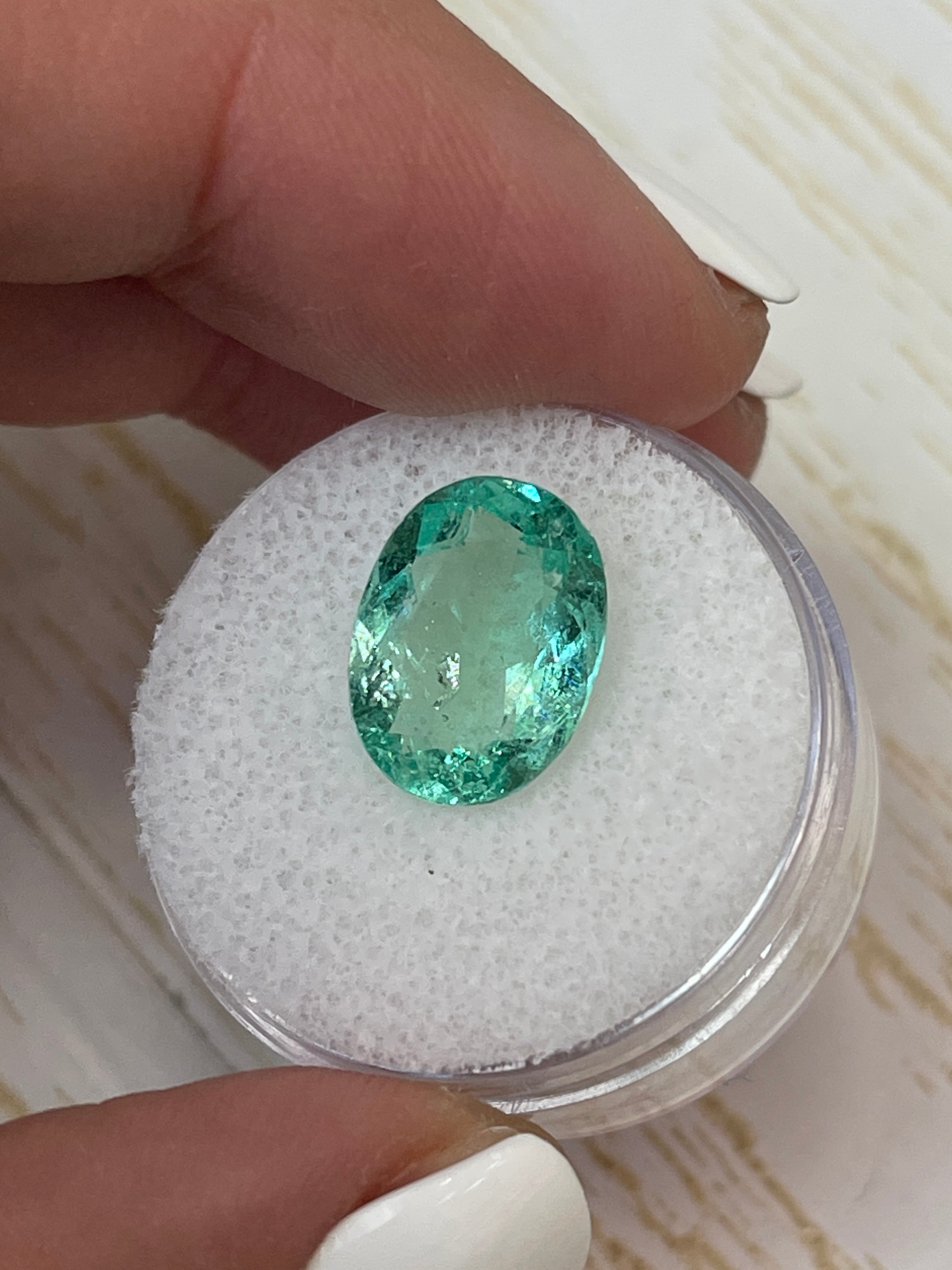 Gorgeous 13x10mm SeaFoam Green Colombian Emerald - 4.32 Carat