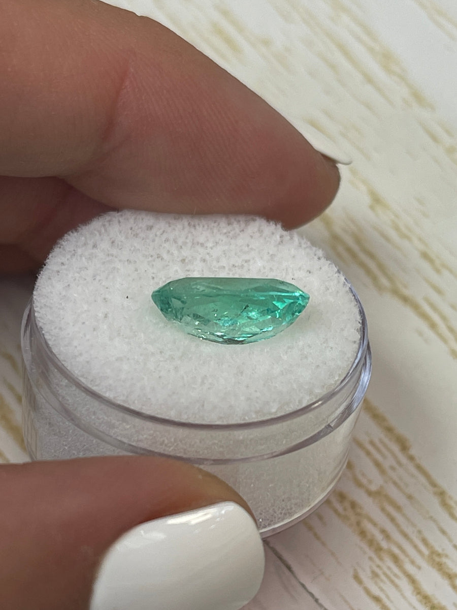 SeaFoam Green Oval Colombian Emerald - 4.32 Carat Loose Stone