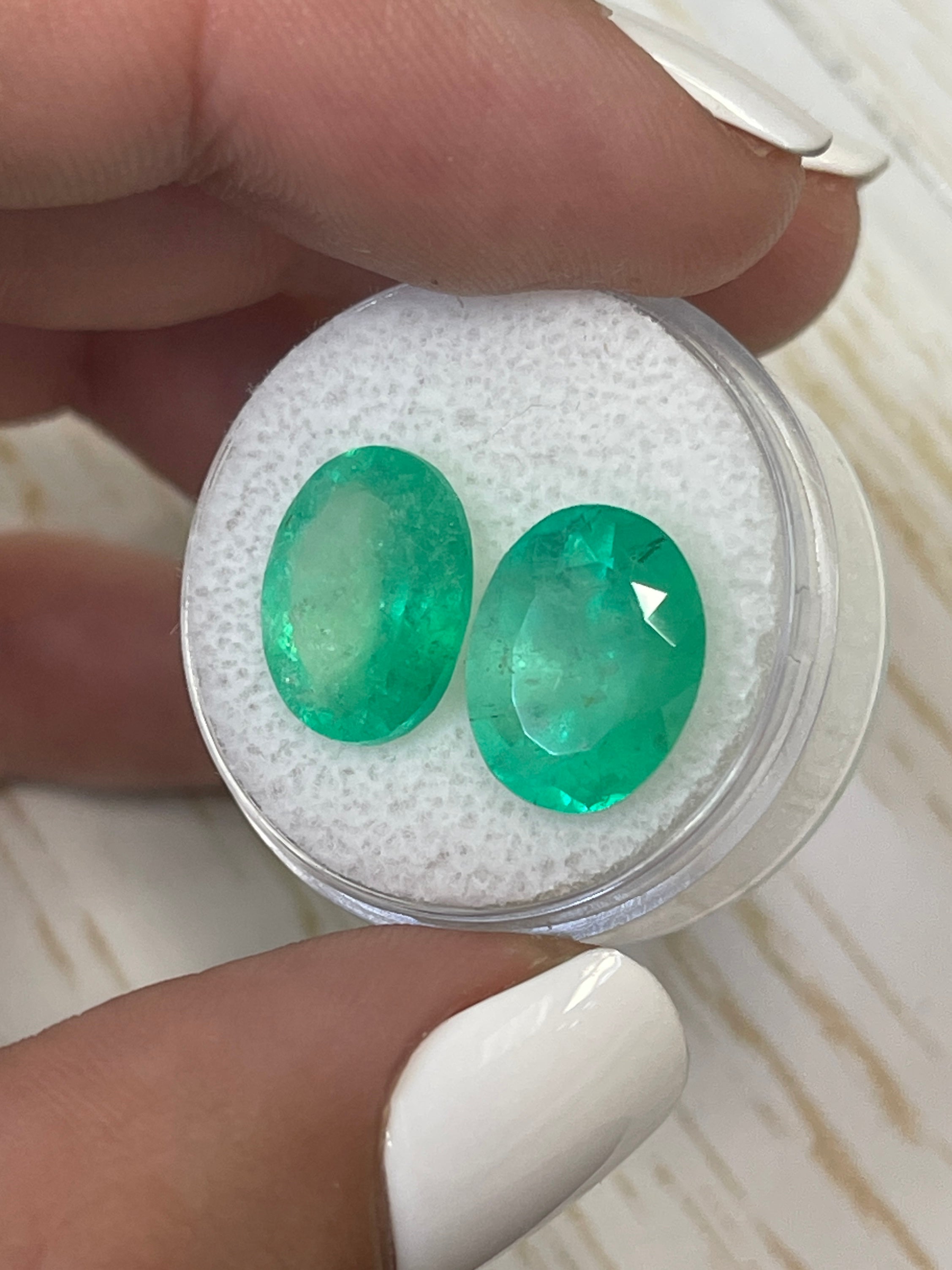 13x10mm Colombian Emeralds - A Matching Set of 9.81 Carat Gemstones