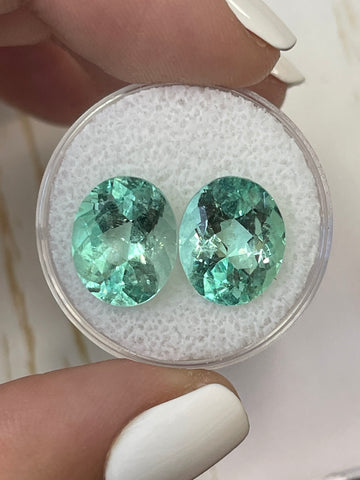 Pair of Oval-Cut Colombian Emeralds - 10.23 Total Carat Weight