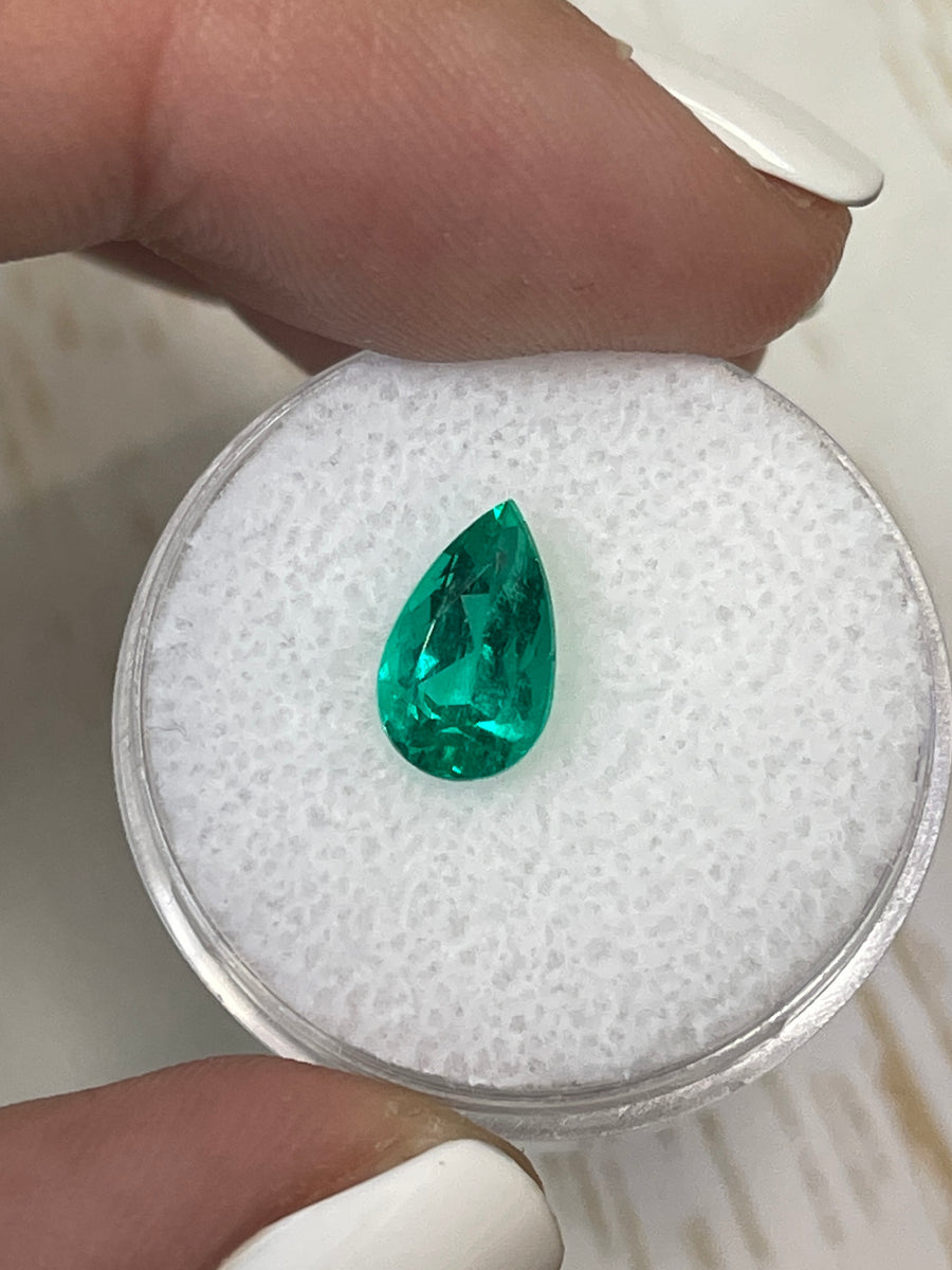 Exquisite 1.81 Carat Colombian Emerald - Pear Shaped Beauty