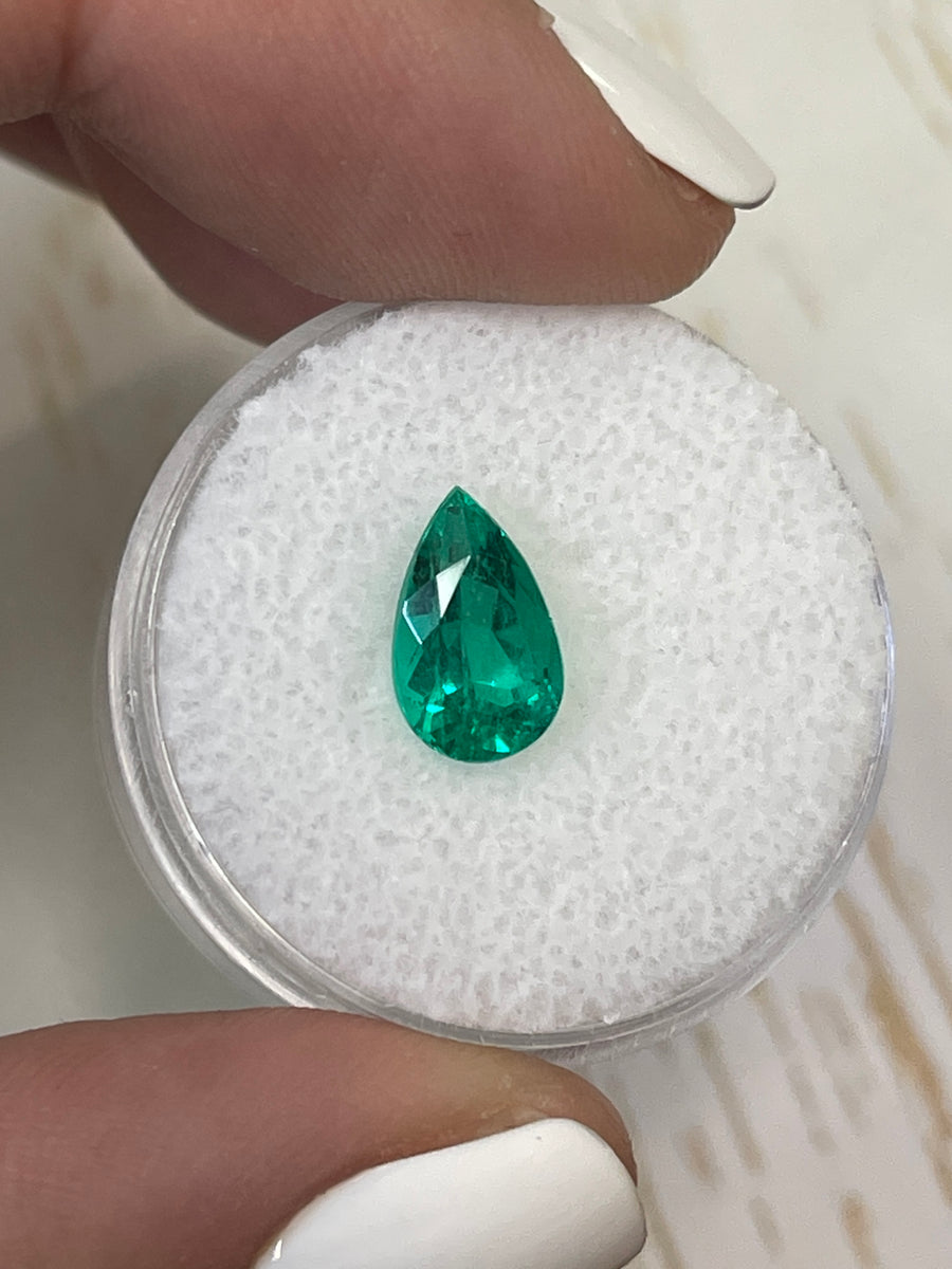 Fine Colombian Emerald - 1.81 Carat Pear Cut Gemstone