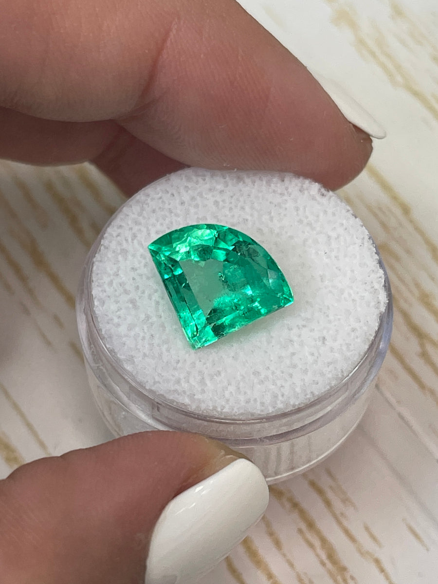 5.0 Carat Loose Colombian Emerald - Unique Fan Cut Jewel