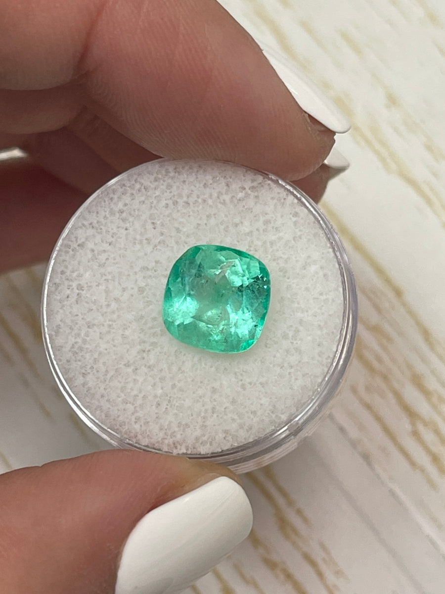 Exquisite 3.69 Carat Loose Colombian Emerald - Cushion Cut Gemstone