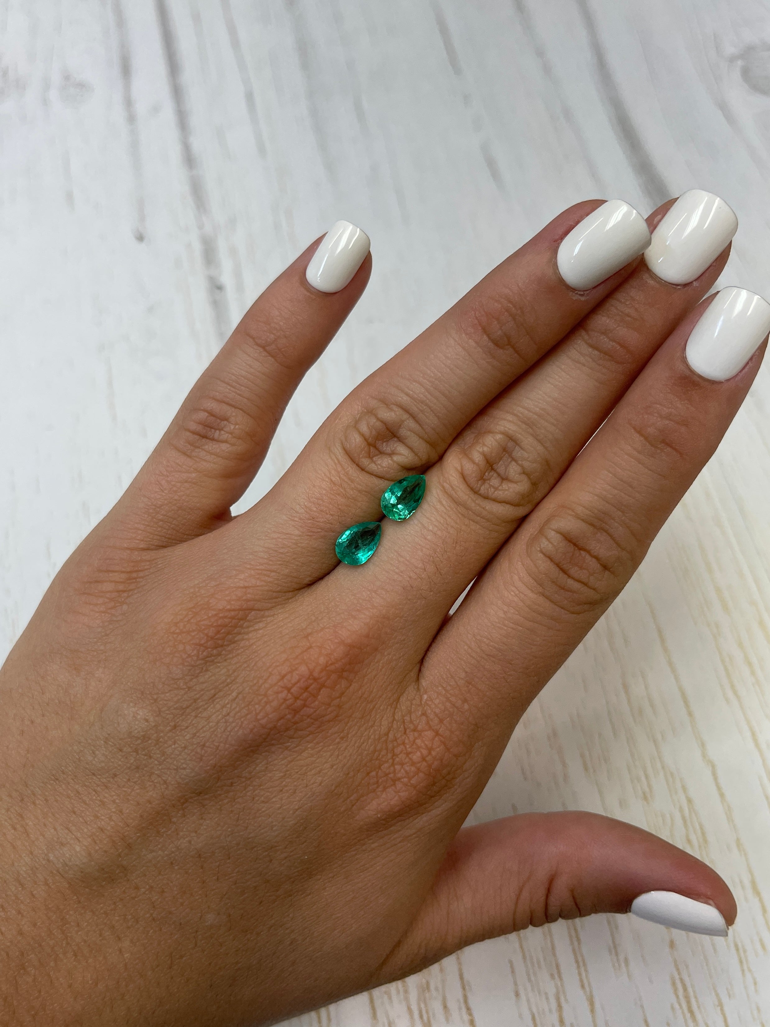 9.4x6mm Pear-Shaped Loose Emeralds - 2.71 Carats Combined