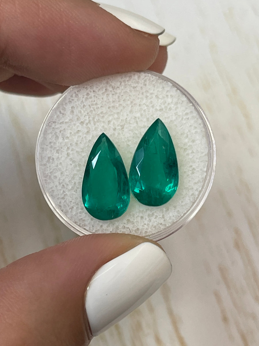 Stunning 5.84 Total Carat Weight Pear-Cut Colombian Emeralds - AAA Certified Loose Gems