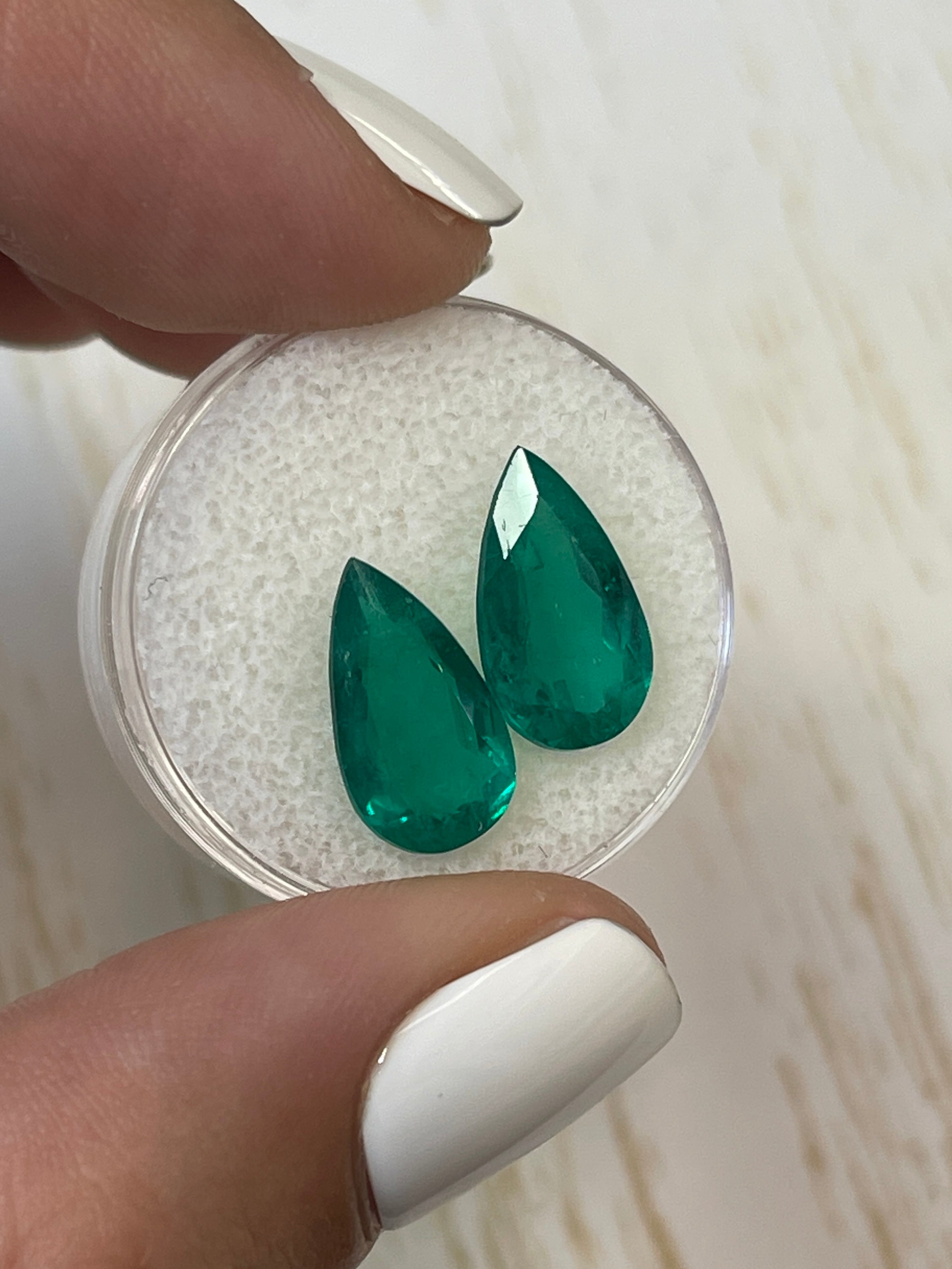 Unmounted Colombian Emeralds - 5.84 TCW AAA Certified Pear-Cut Gemstones