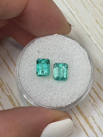 Emerald Cut Colombian Emeralds: 2.06tcw, 6x5 Dimensions, and VS Clarity