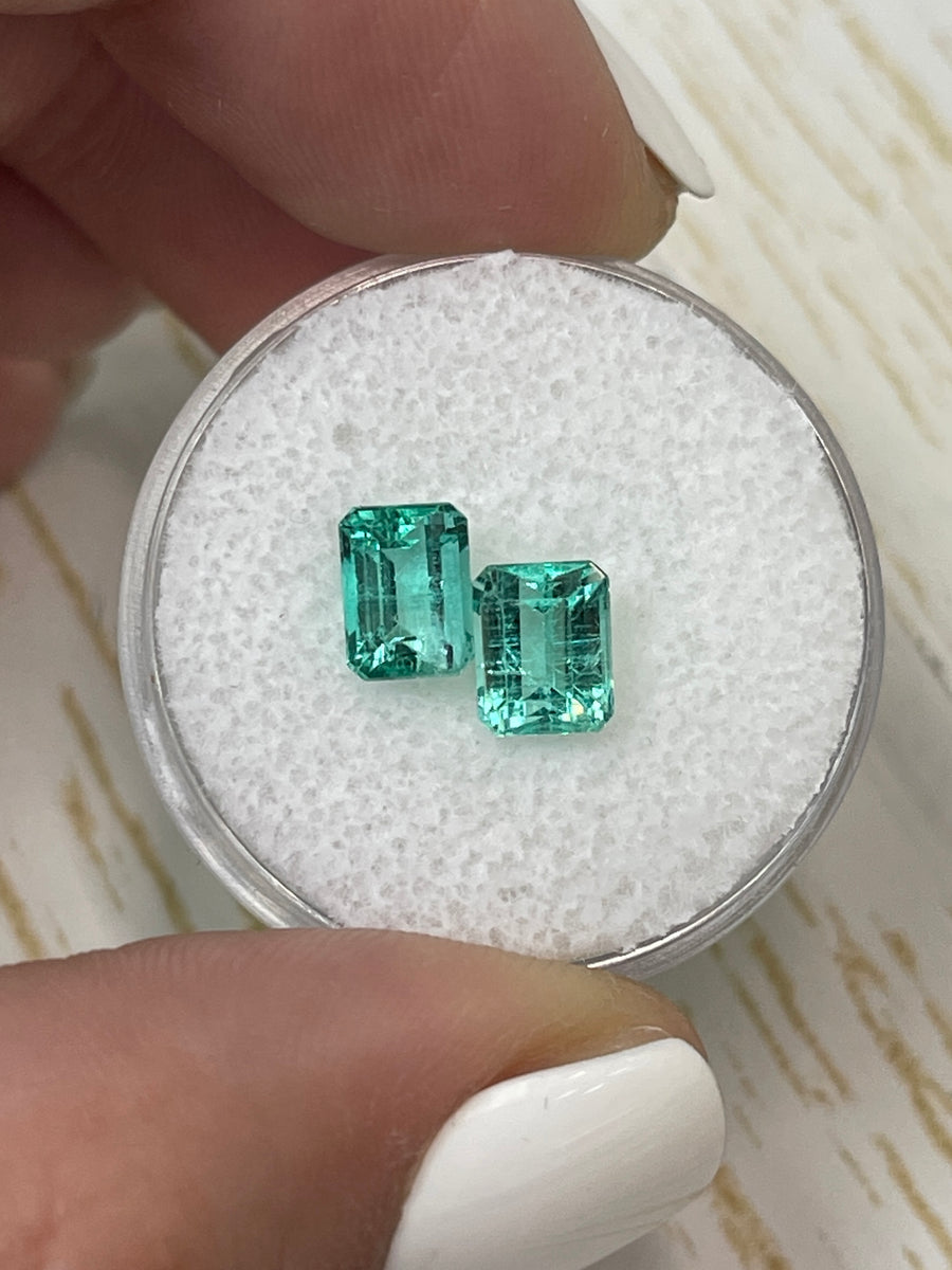 High-Quality Colombian Emeralds: 2.06tcw in a Matching Set