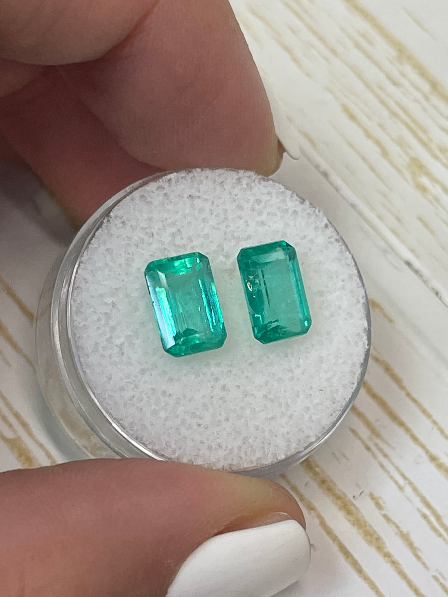 Two 9x6 Colombian Emeralds - Emerald Cut - Combined 3.24tcw