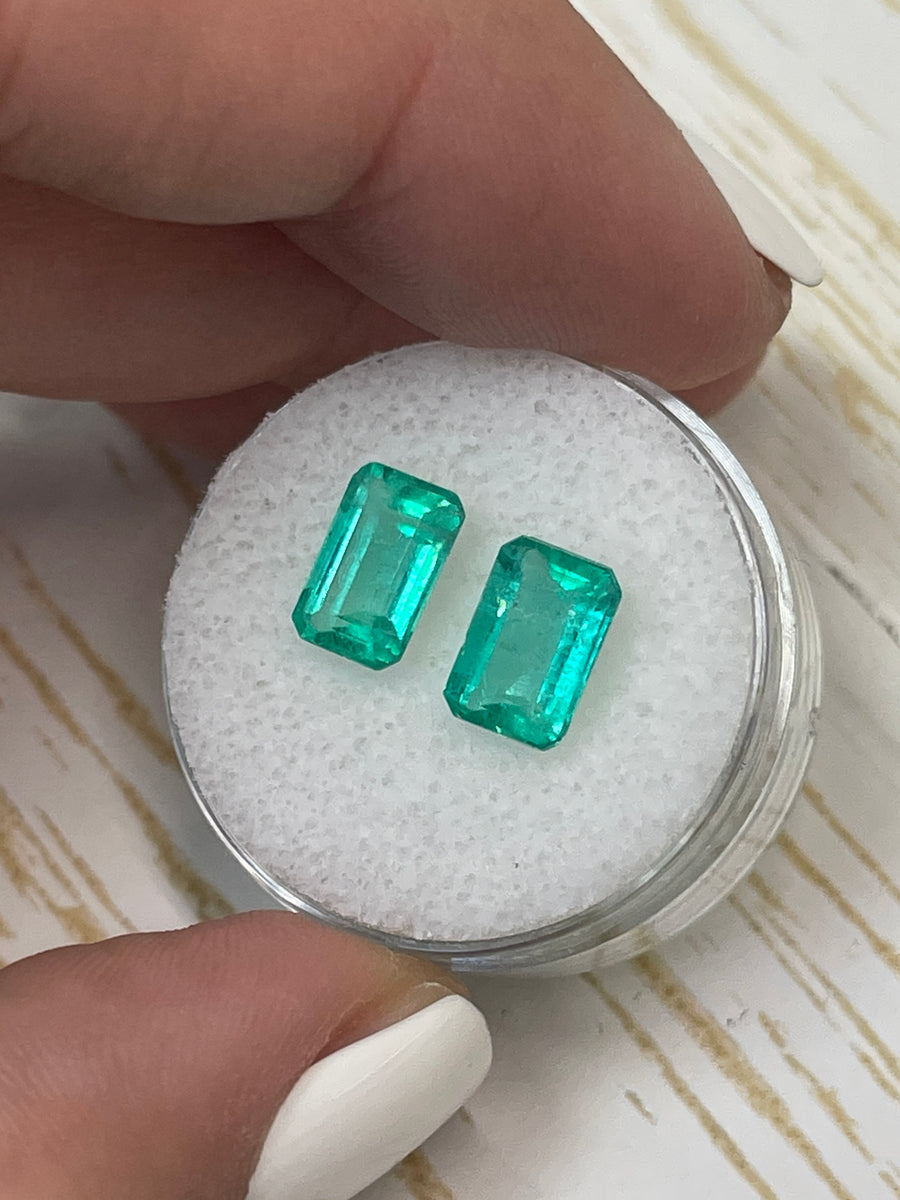 9x6 Emerald Cut Colombian Emeralds - 3.24 Total Carat Weight