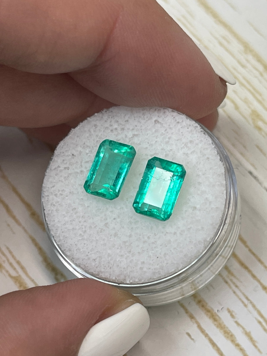 Colombian Emerald Pair - 3.24 Total Carat Weight - Loose Gems