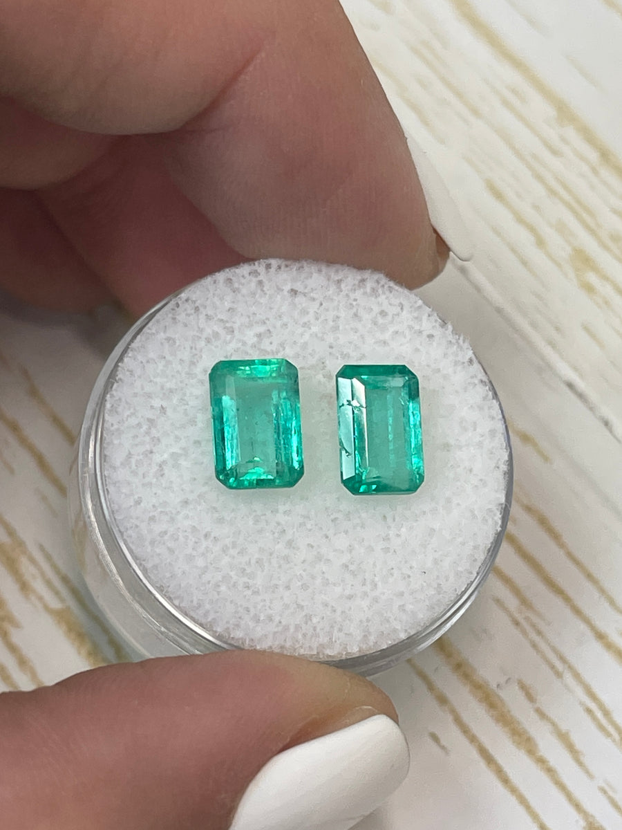 Matching Loose Emeralds from Colombia - 3.24tcw - Emerald Cut