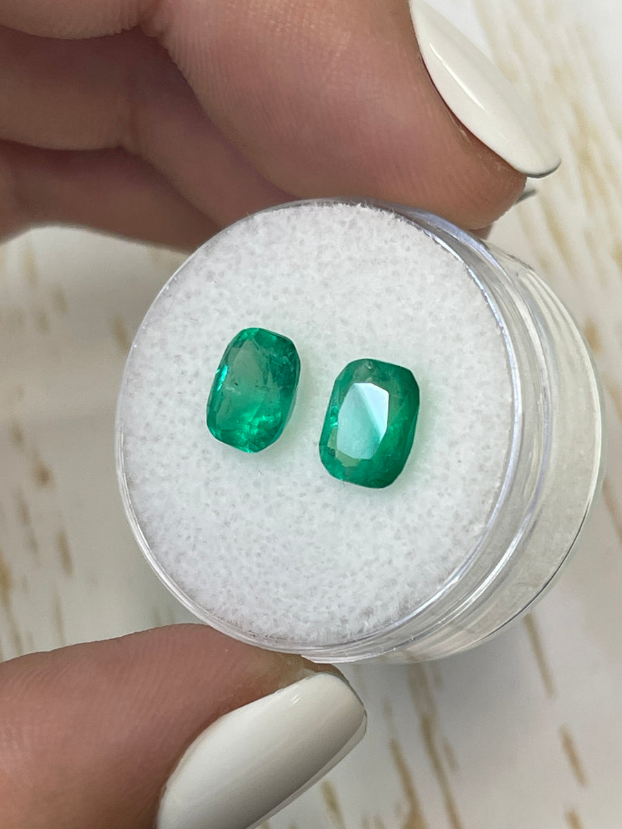 7.5x6 Loose Colombian Emeralds - 2.59tcw - Vibrant Natural Deep Green Shade