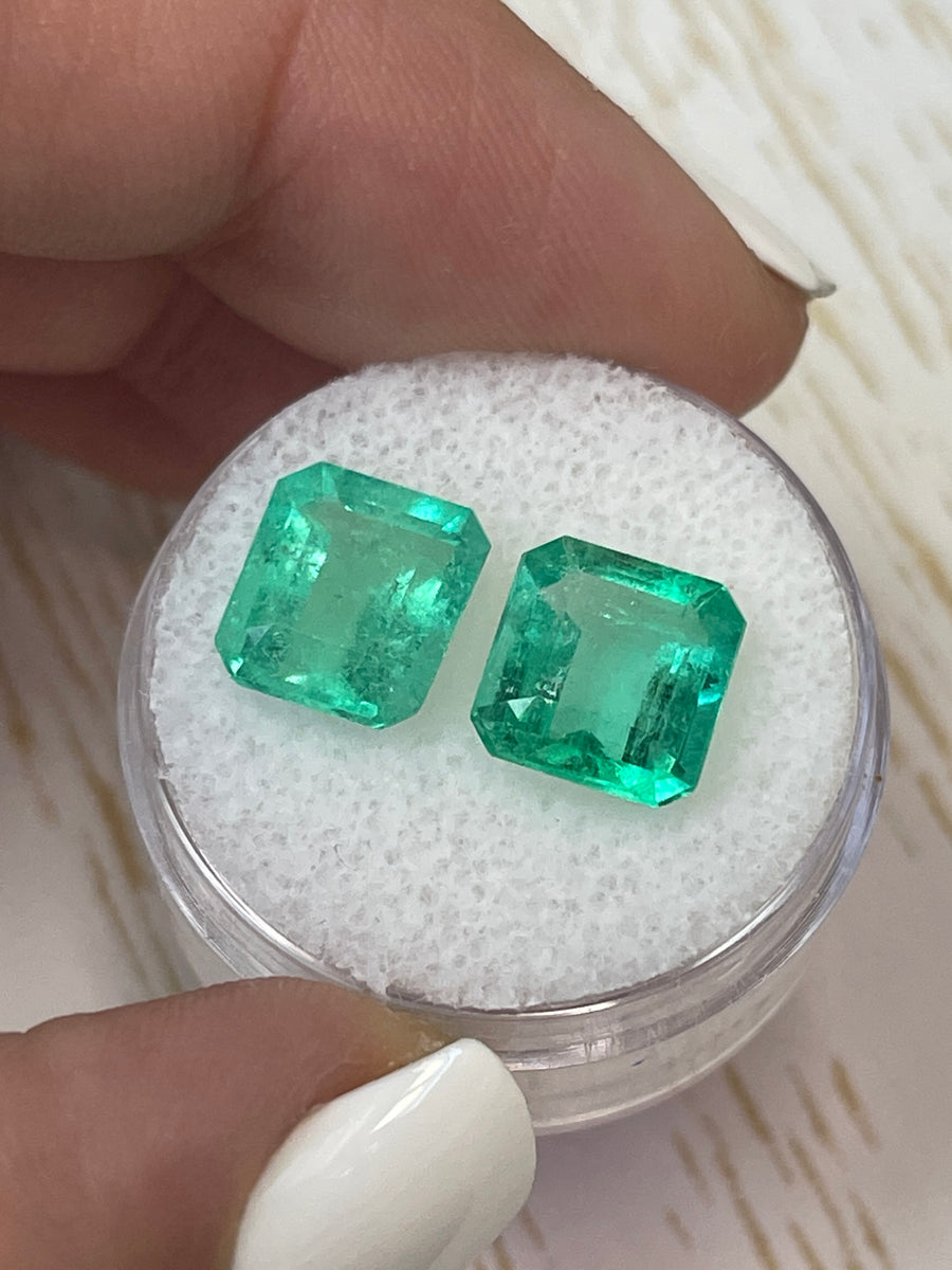 Matching Loose Colombian Emeralds - Asscher-Cut, 6.23 Total Carats