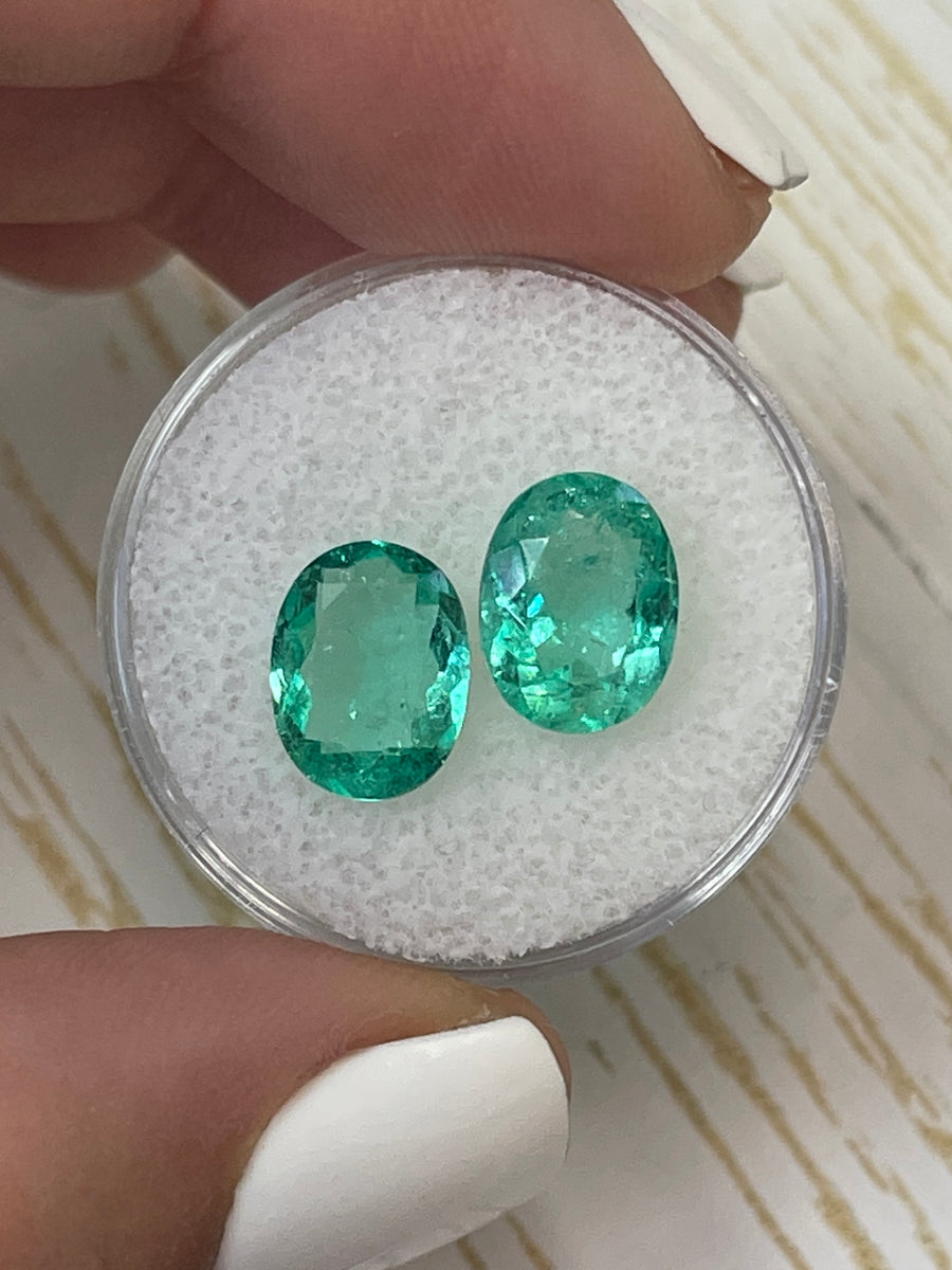 10x8 Oval-Cut Colombian Emeralds - 4.27 Total Carat Weight