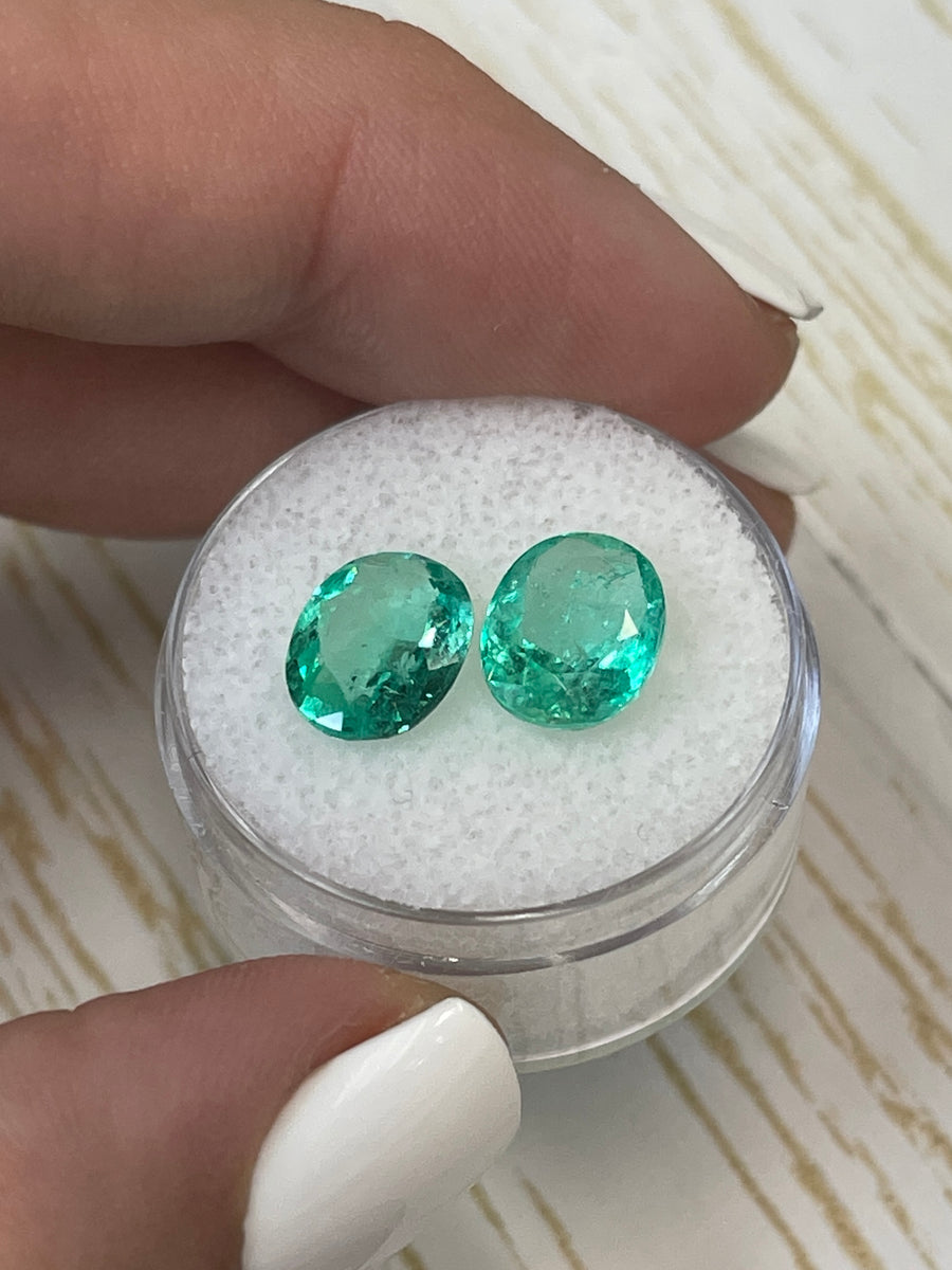 10x8 Oval Colombian Emeralds - 4.27 Total Carat Weight - Loose Gemstones