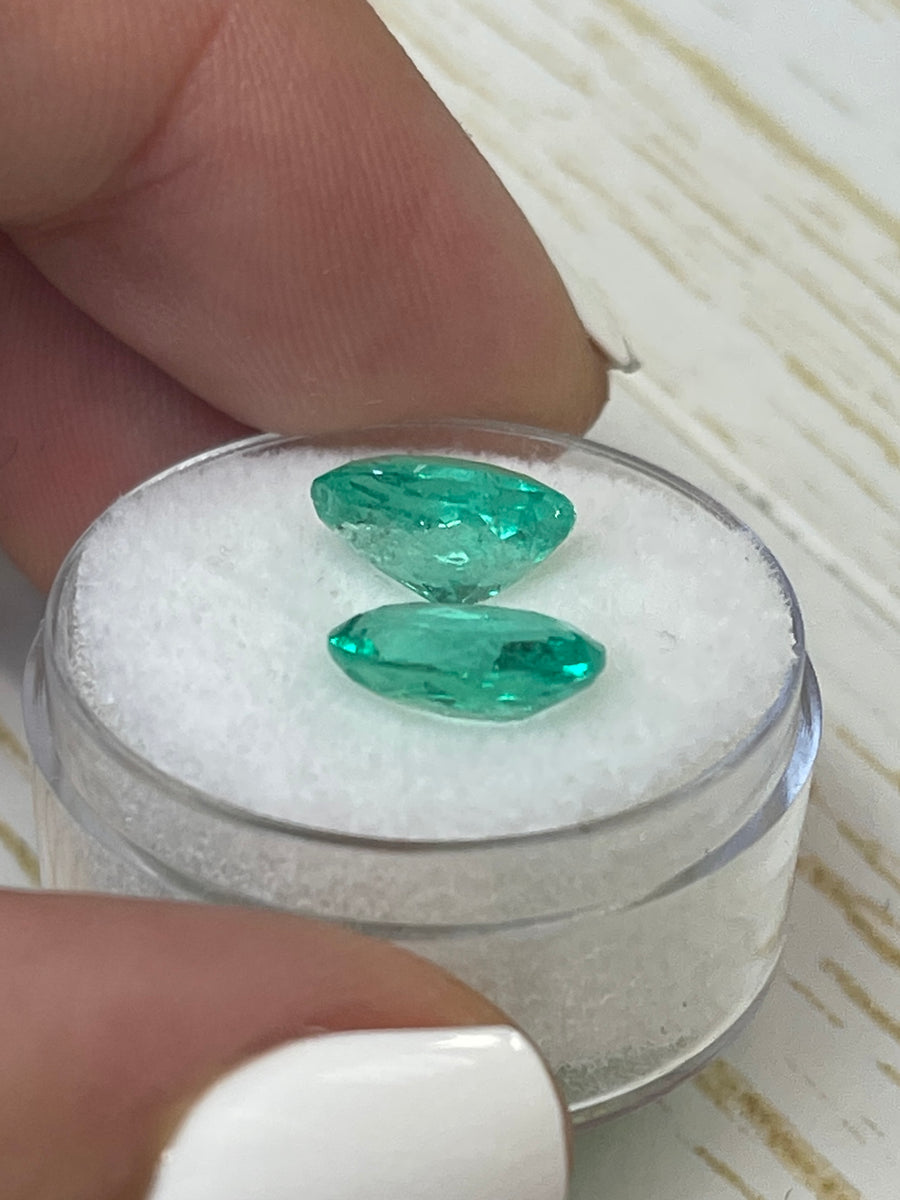 Oval-Cut Colombian Emeralds - 10x8 Size - 4.27 Carats Total