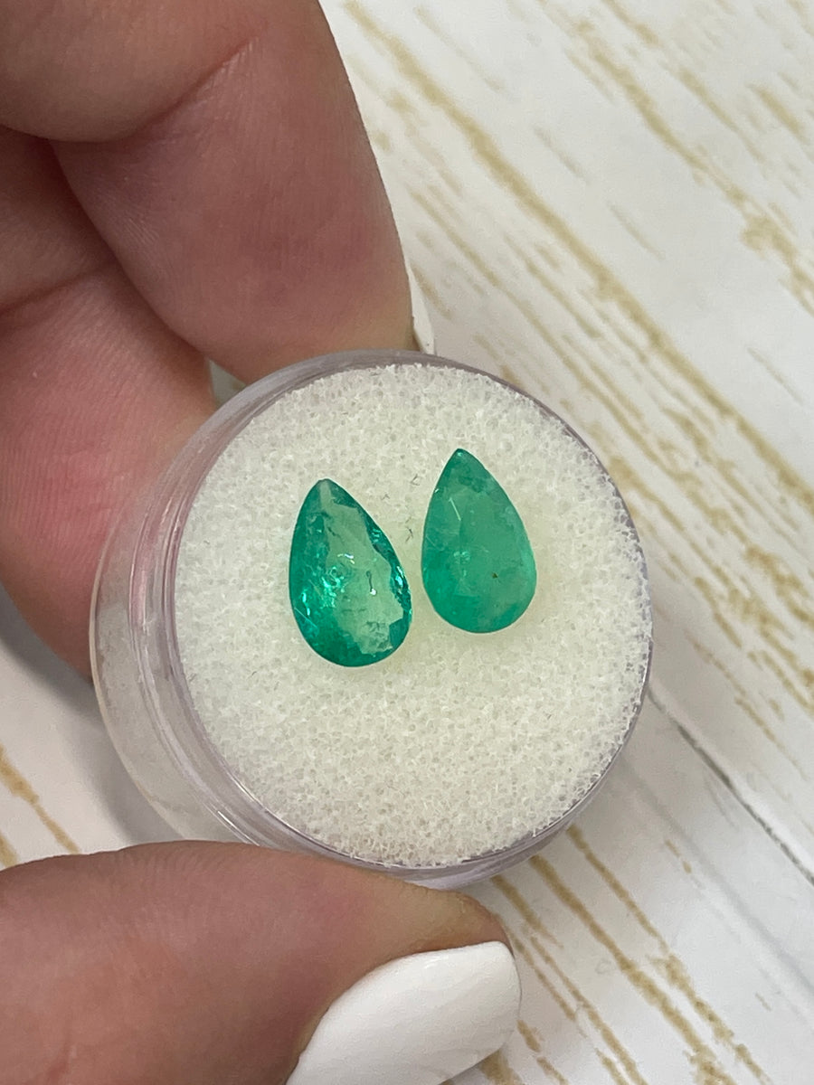 10x7mm Earth-Toned Loose Colombian Emeralds - Combined Weight 2.73 Carats