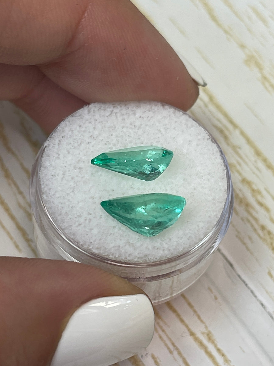 Handpicked 12x7.5 Pear-Cut Colombian Emeralds - 4.76 Total Carats