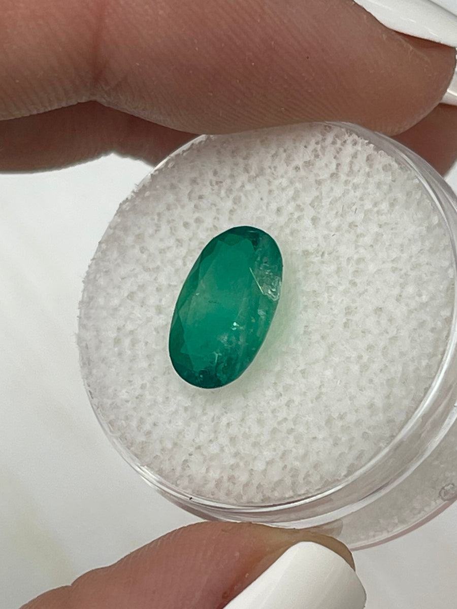 2.42 Carat Loose Colombian Emerald in Oval Cut - Rich Green Hue