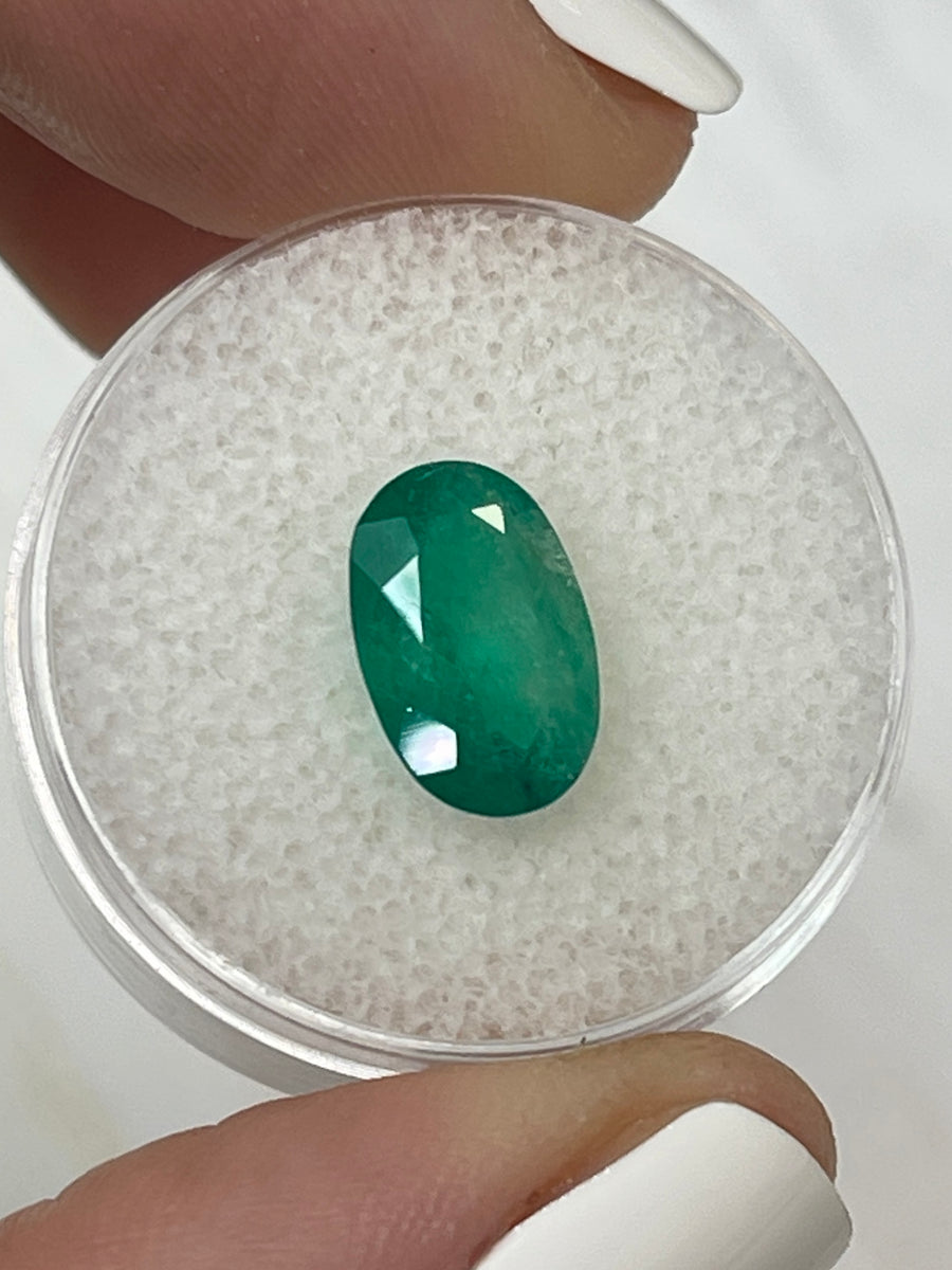 Oval Shaped Colombian Emerald, 2.42 Carats - Vibrant Green Color