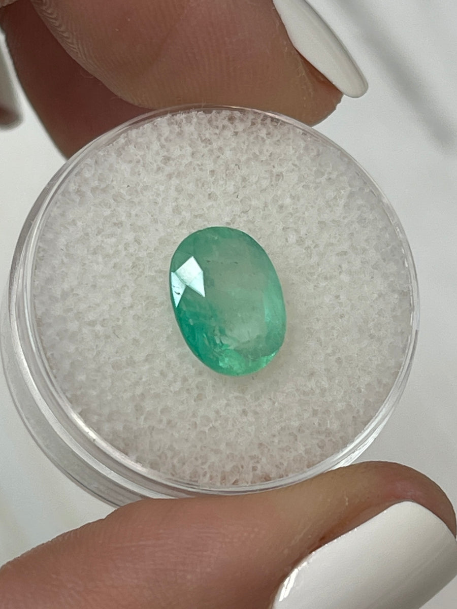 Light Green Oval Colombian Emerald - 2.42 Carat
