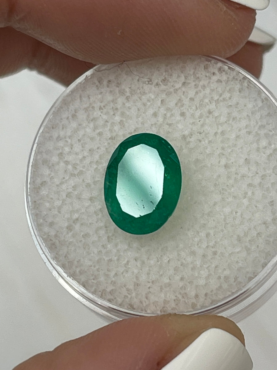 2.46 Carat Intense Forest Green Natural Loose Colombian Emerald-Oval Cut
