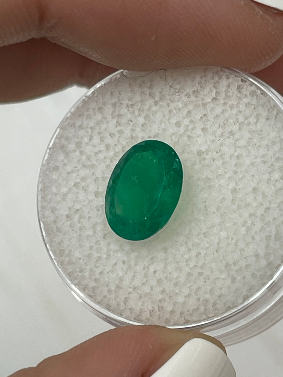 Gorgeous 2.46 Carat Colombian Emerald - Oval Shape - Rich Forest Green