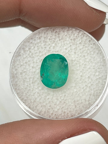 2.48 Carat 10x8 Medium Green Natural Loose Colombian Emerald-Oval Cut