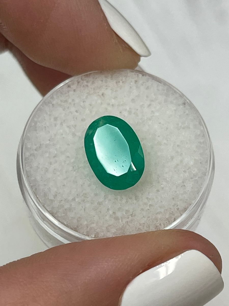 Colombian Emerald - 2.49 Carat Oval Cut in Forest Green