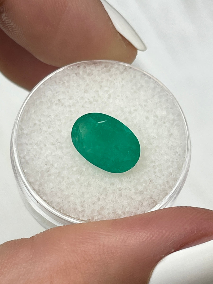 Lush Green 2.49 Carat Loose Colombian Emerald - Oval Shaped