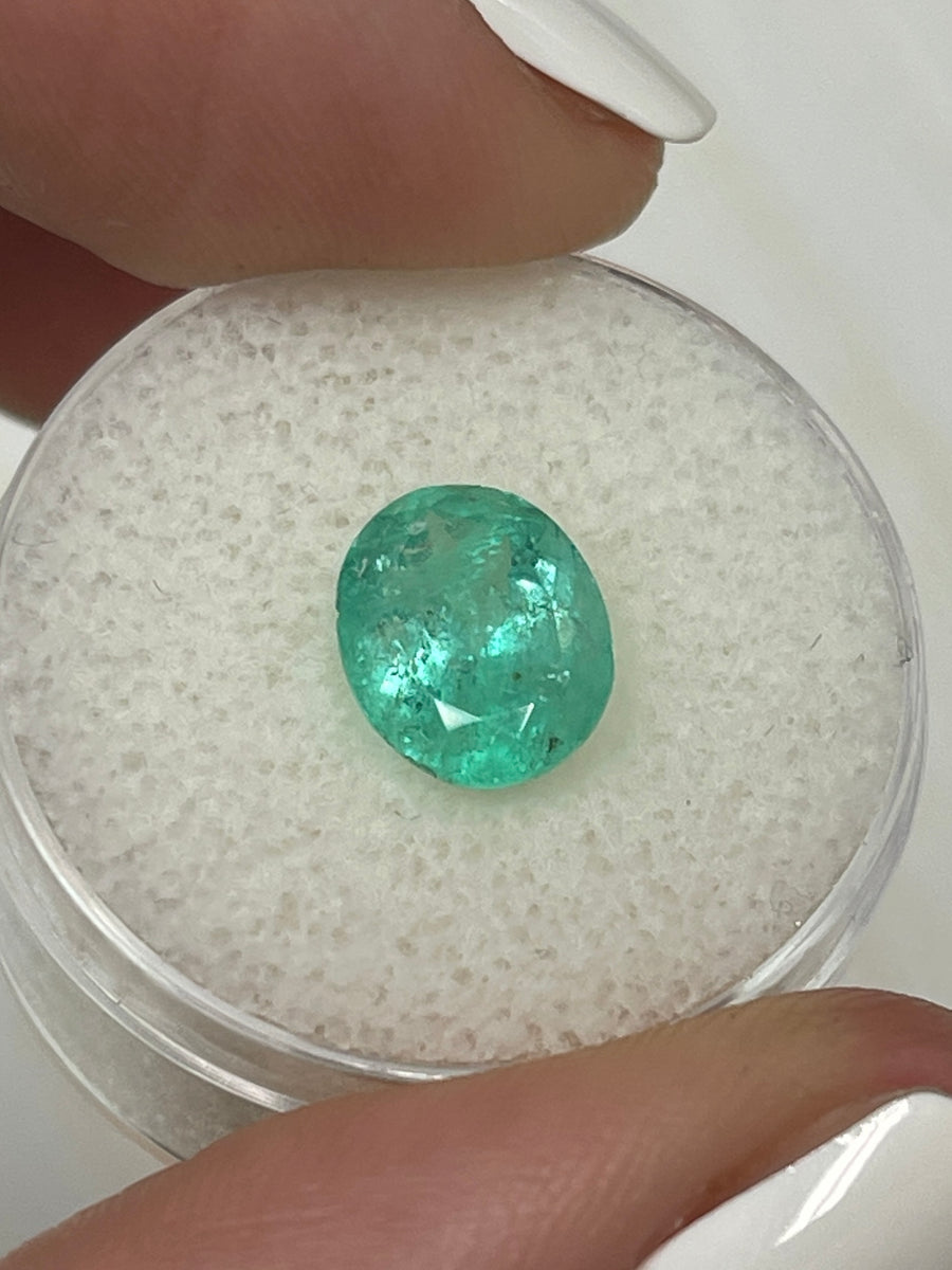 10x8 Oval Earth-Toned Bluish Green Colombian Emerald - 2.52 Carat Gem