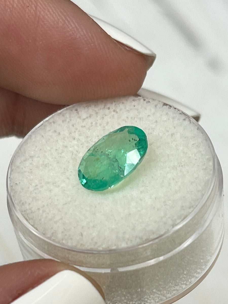 Medium Light Bluish Green Emerald - Oval Cut - 2.52 Carats