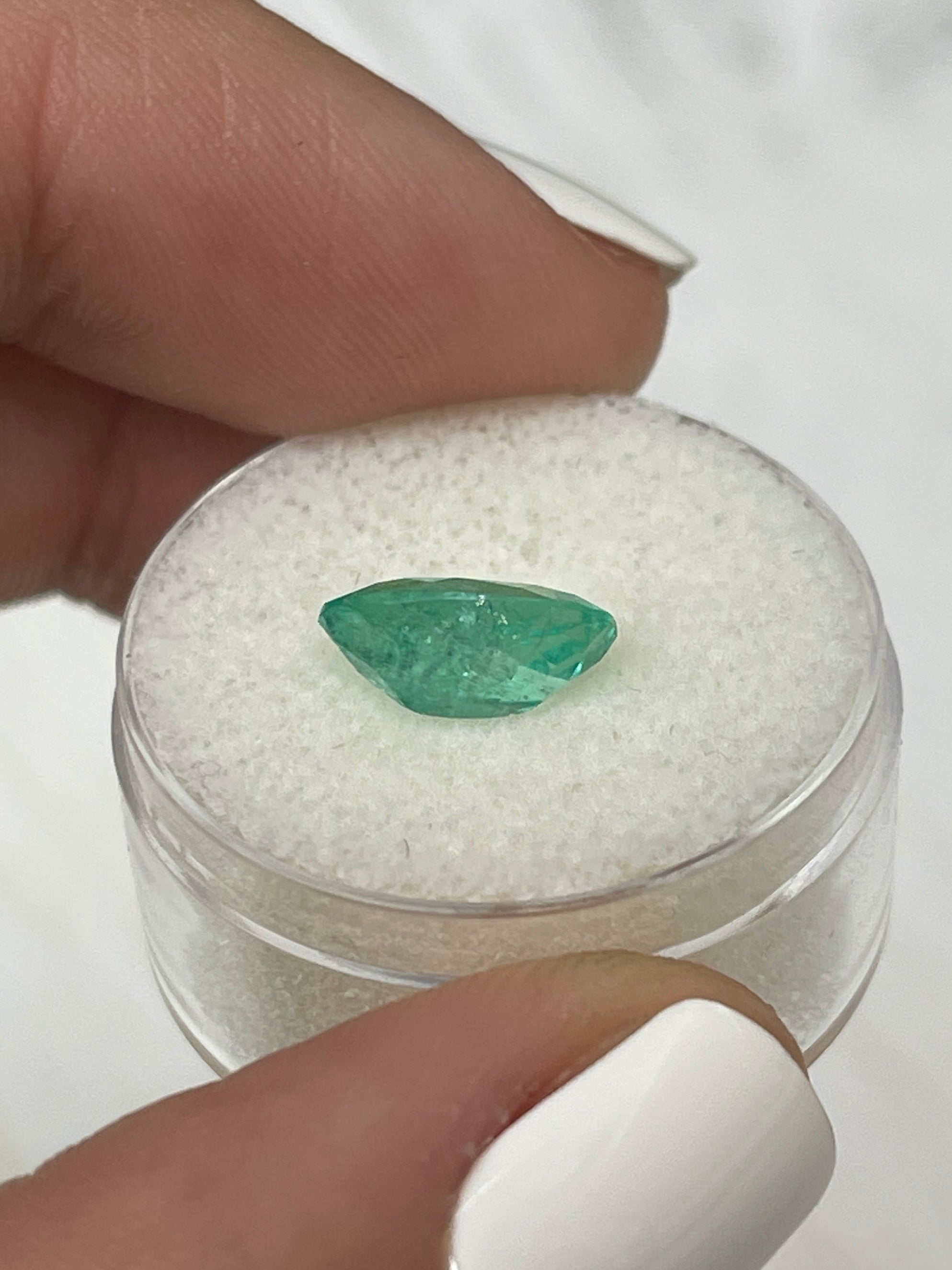 2.52 Carat Medium Light Bluish Green Loose Colombian Emerald-Oval Cut - JR Colombian Emeralds