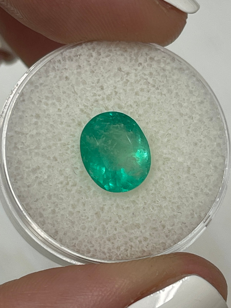 Natural Colombian Emerald - 10x8.5 Oval Cut - 2.53 Carat Sparkling Gem