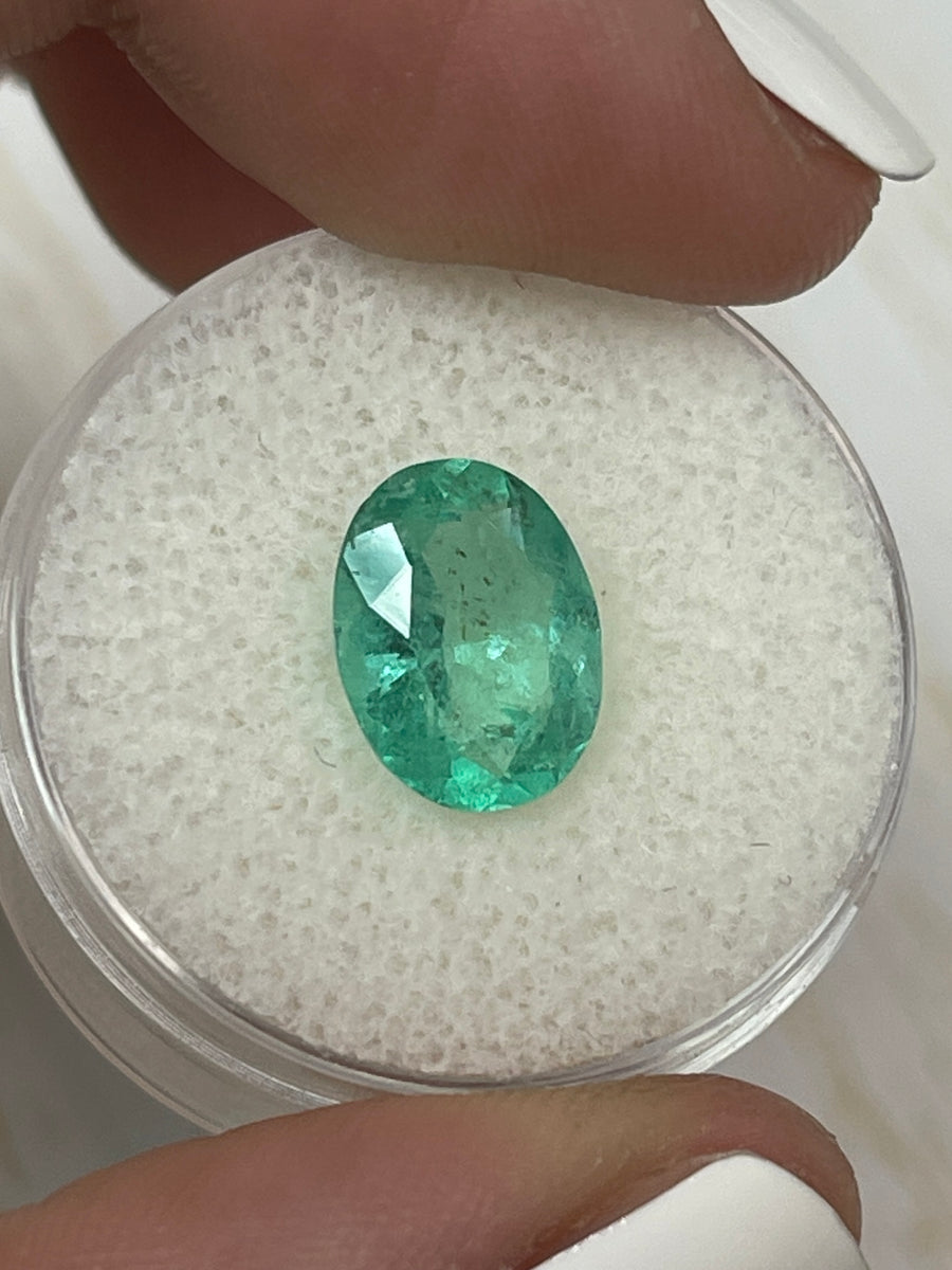 Colombian Emerald - 11x8 Oval Cut, 2.61 Carat, Bluish Green