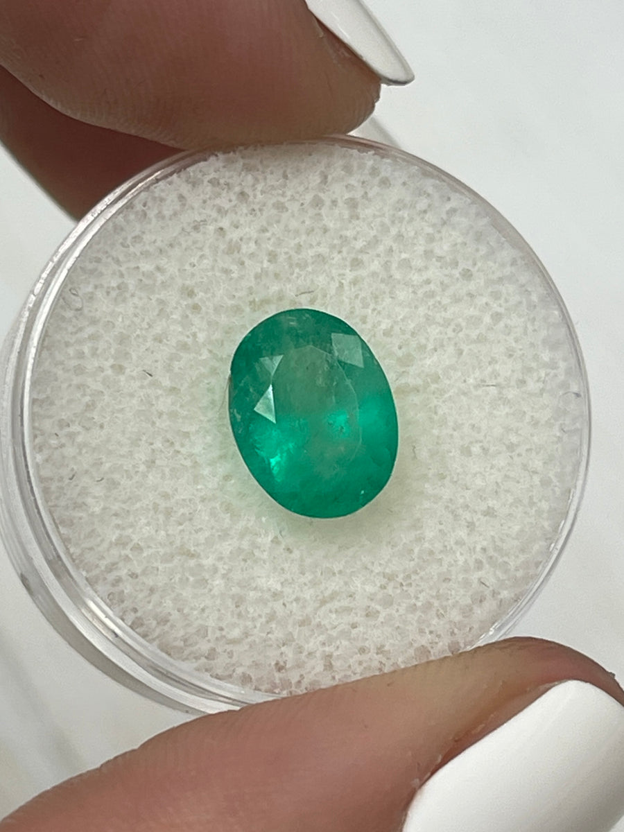 2.69 Carat Colombian Emerald - Oval Shaped and Naturally Green