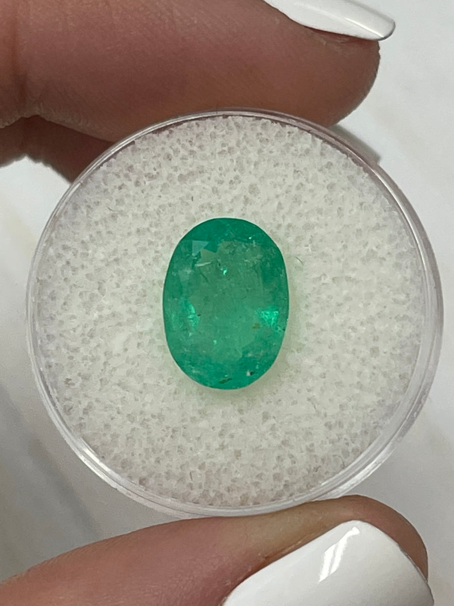 Oval Cut Loose Colombian Emerald - 2.72 Carat Natural Green Earth Tone