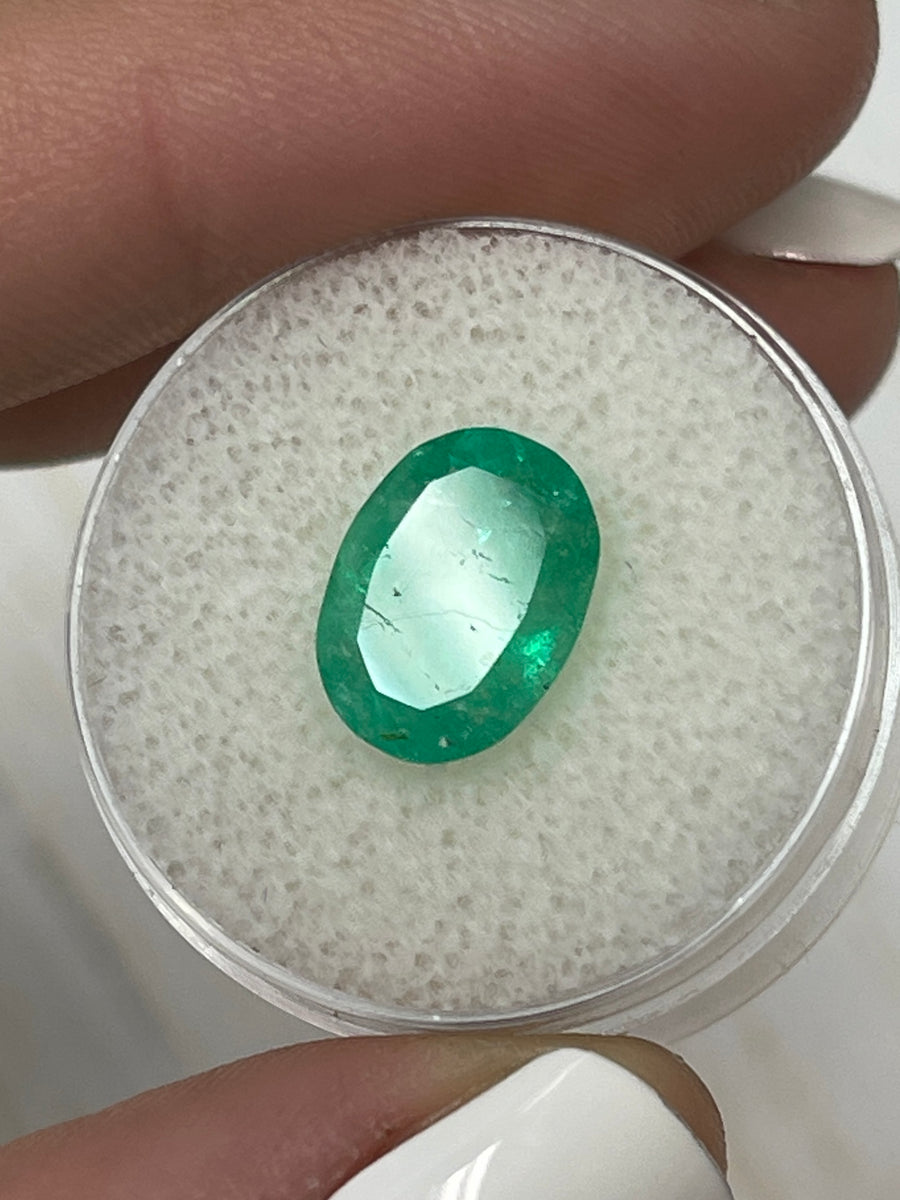 Colombian Emerald - Oval Shape - 2.72 Carat Earthy Green Loose Stone