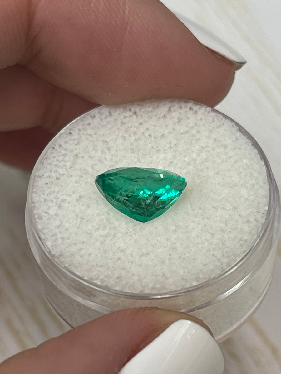 2.80 Carat Vivid Bluish Green Colombian Emerald - Top-Grade Oval Cut