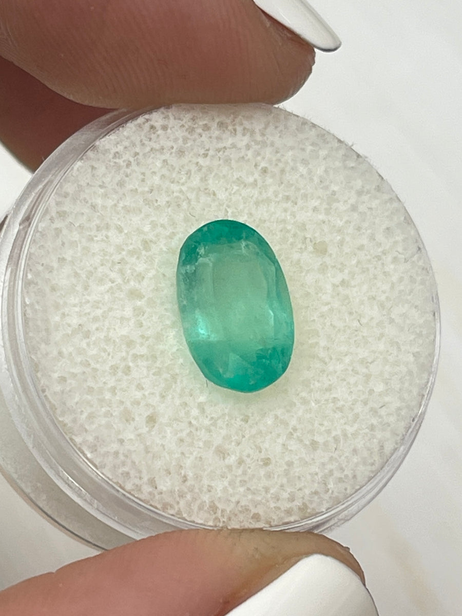 11x7 Oval Colombian Emerald - 2.83 Carats - Soft Pastel Green
