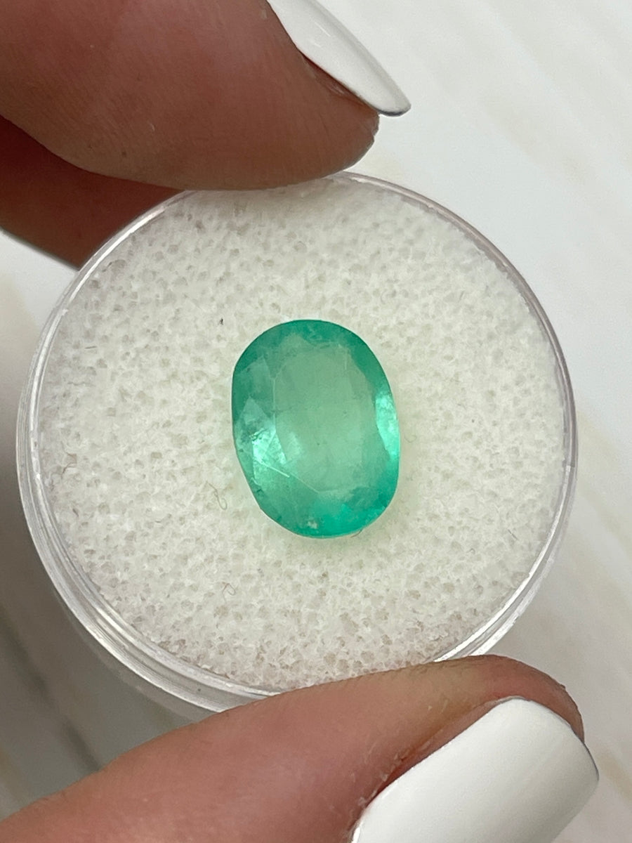 Oval Cut Colombian Emerald - 2.90 Carats of Natural Mint Green Beauty