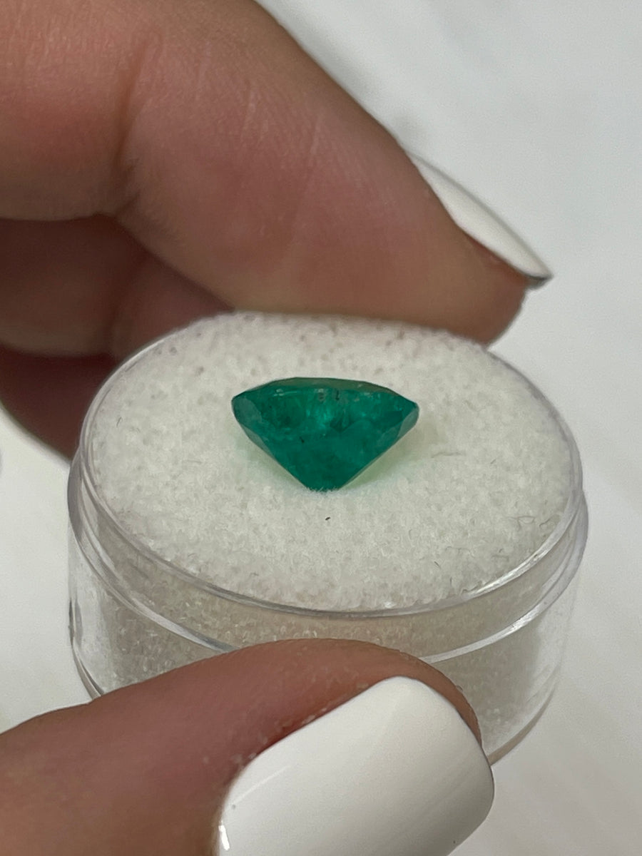 Oval-Cut Colombian Emerald - 2.98 Carats, Deep Green Hue