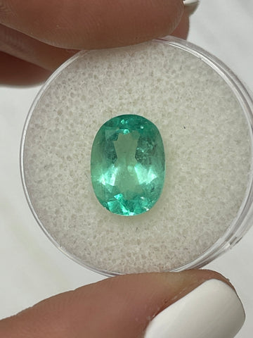 3.03 Carat Pastel Light Green Natural Loose Colombian Emerald-Oval Cut