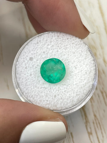 2.16 Carat Colombian Emerald - Round Medium Green Gemstone