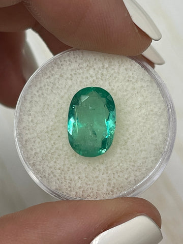 Oval Cut 3.25 Carat Colombian Emerald - Genuine Green Loose Gemstone