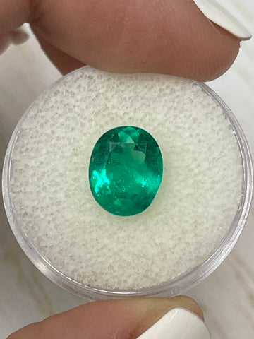 3.26 Carat Classic Muzo Green Natural Loose Colombian Emerald-Oval Cut