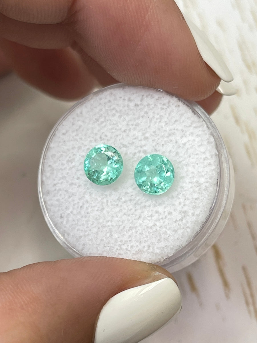Stunning Natural Light Green Colombian Emeralds - 1.85tcw, 6x6 Size